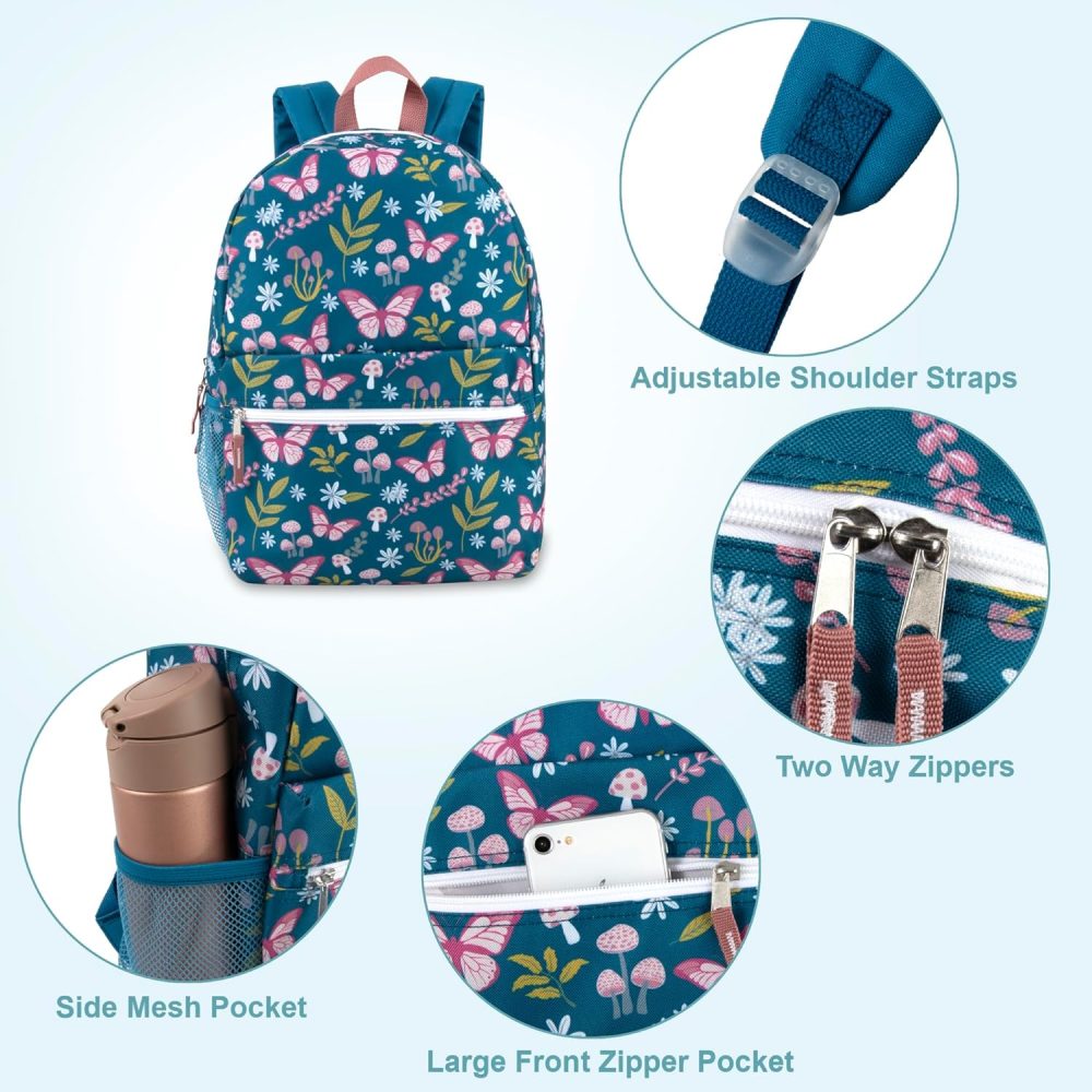 17 Inch Backpack with Side Pockets for Girls for School, Travel, Hiking, Camping - Image 2