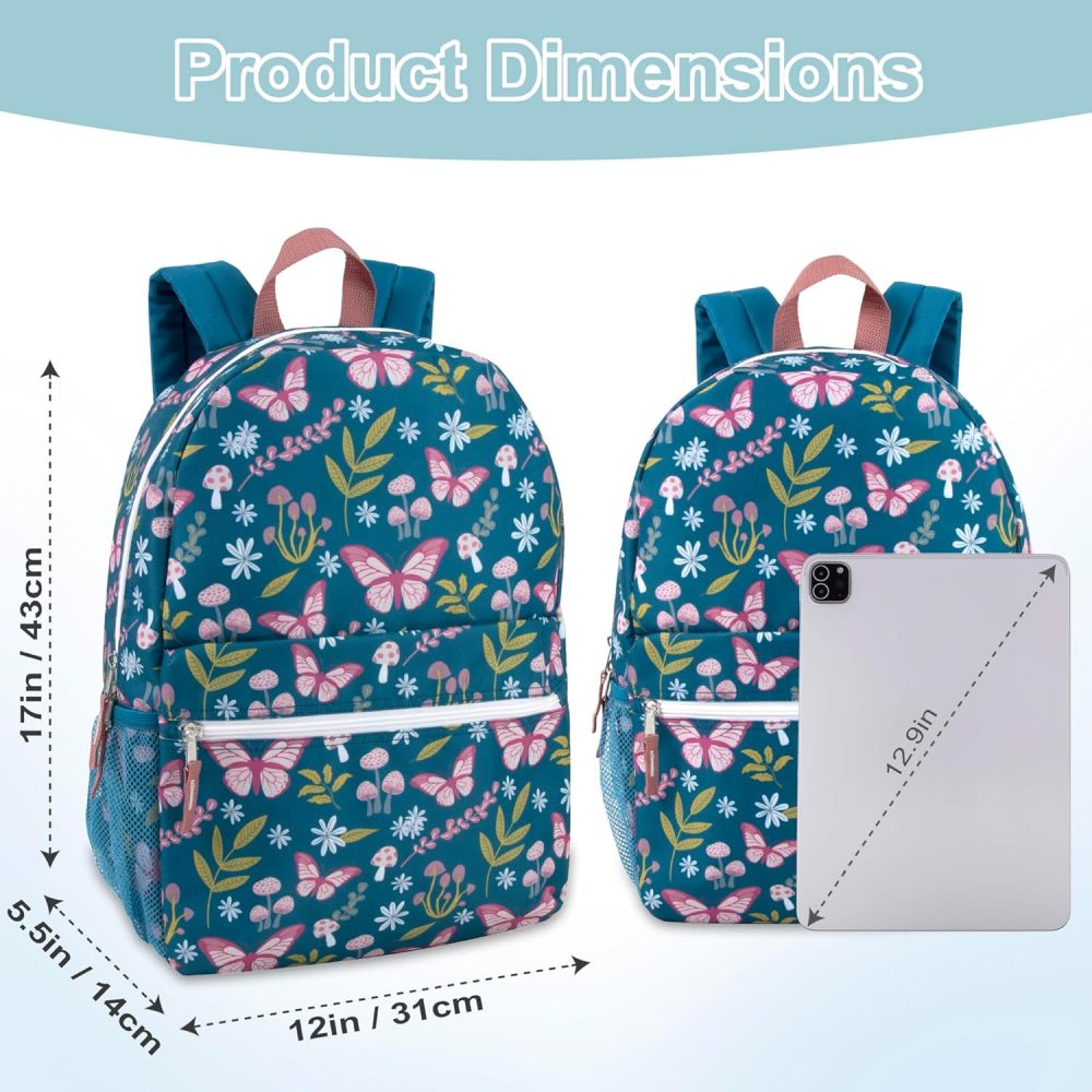 17 Inch Backpack with Side Pockets for Girls for School, Travel, Hiking, Camping - Image 5