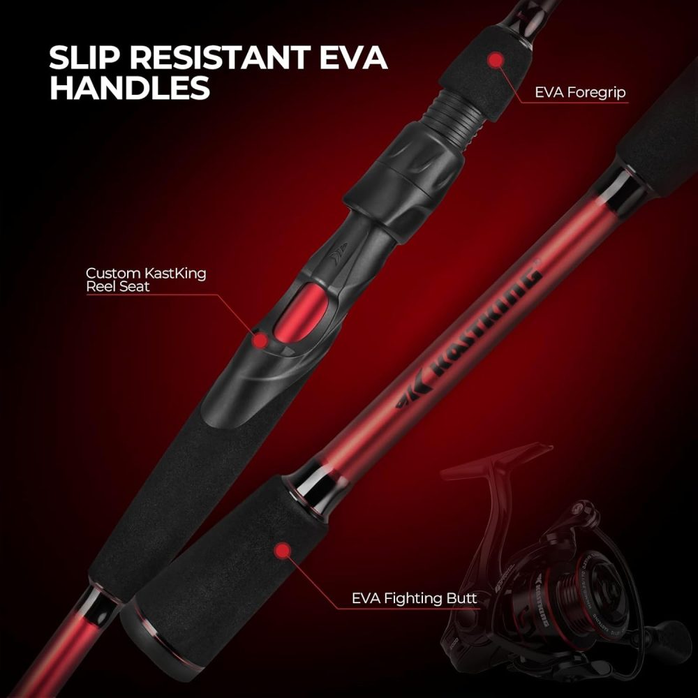 KastKing Royale Legend II Twin Tip Fishing Rod and Reel Combos, Spinning & Casting Combo, IM6 Graphite 2Pc Blanks, Extra Backup Tip Section, Stainless-Steel Guides, KastFlex Technology, EVA Handles - Image 8