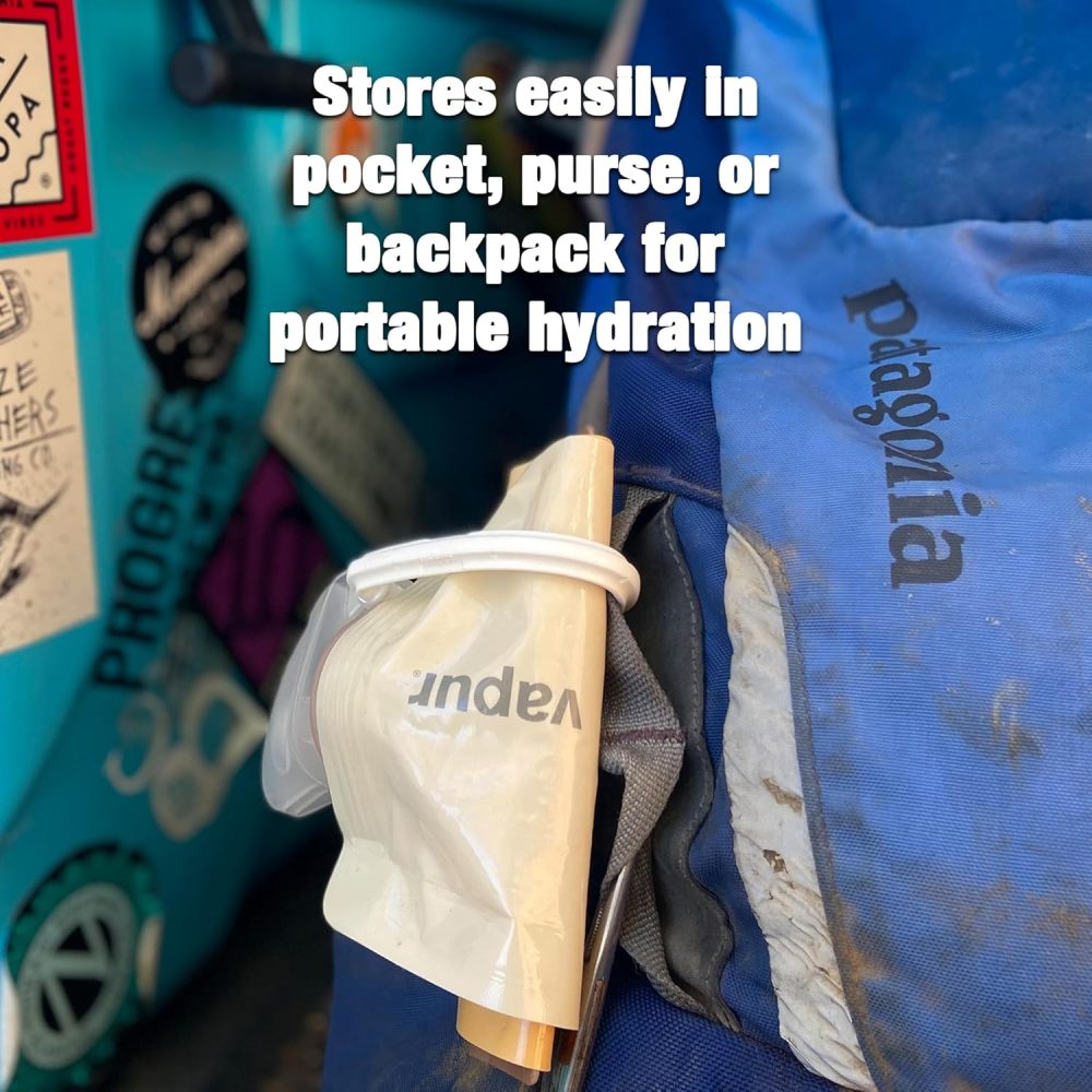 Vapur Flexible, Collapsible Wide Mouth Anti-Bottle with Detachable Carabiner, Convenient, Portable Hydration for Travel and Outdoor Adventures, 34 Ounce, Night Blue, Pack of 1 - Image 2